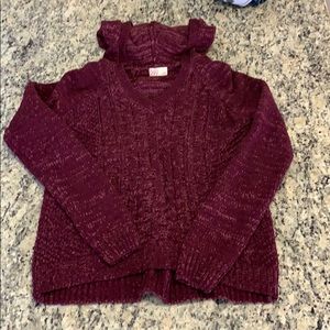 Hooded v-neck sweater